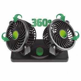 Ventilador coche doble 12V orientable