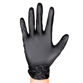 Guantes nitrilo negro textura diamante talla XL