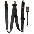 Cinturon de seguridad estático de 3 puntos homologado. Hembra semi-rígida de 30 cm.